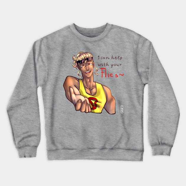 Bug Spray-senpai Crewneck Sweatshirt by darklightlantern@gmail.com